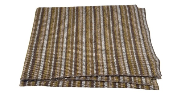 plaid Brownie 160x220cm bruin geel gestreept