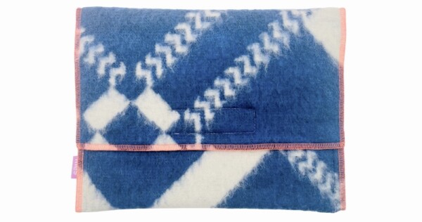 TS42 laptoptas Neon 35x25cm blauw en wit