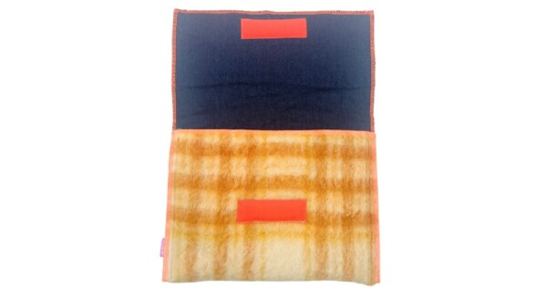 TS43 laptoptas Neon 35x25cm oker en wit geruit